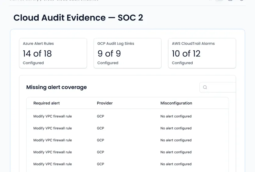 Pull compliance evidence across clouds